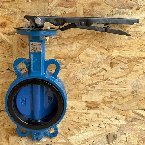 Затвор дисковый поворотный Ду 125 Ру10/16 межфланцевый чугунный Benarmo с рукояткой и нержавеющим диском